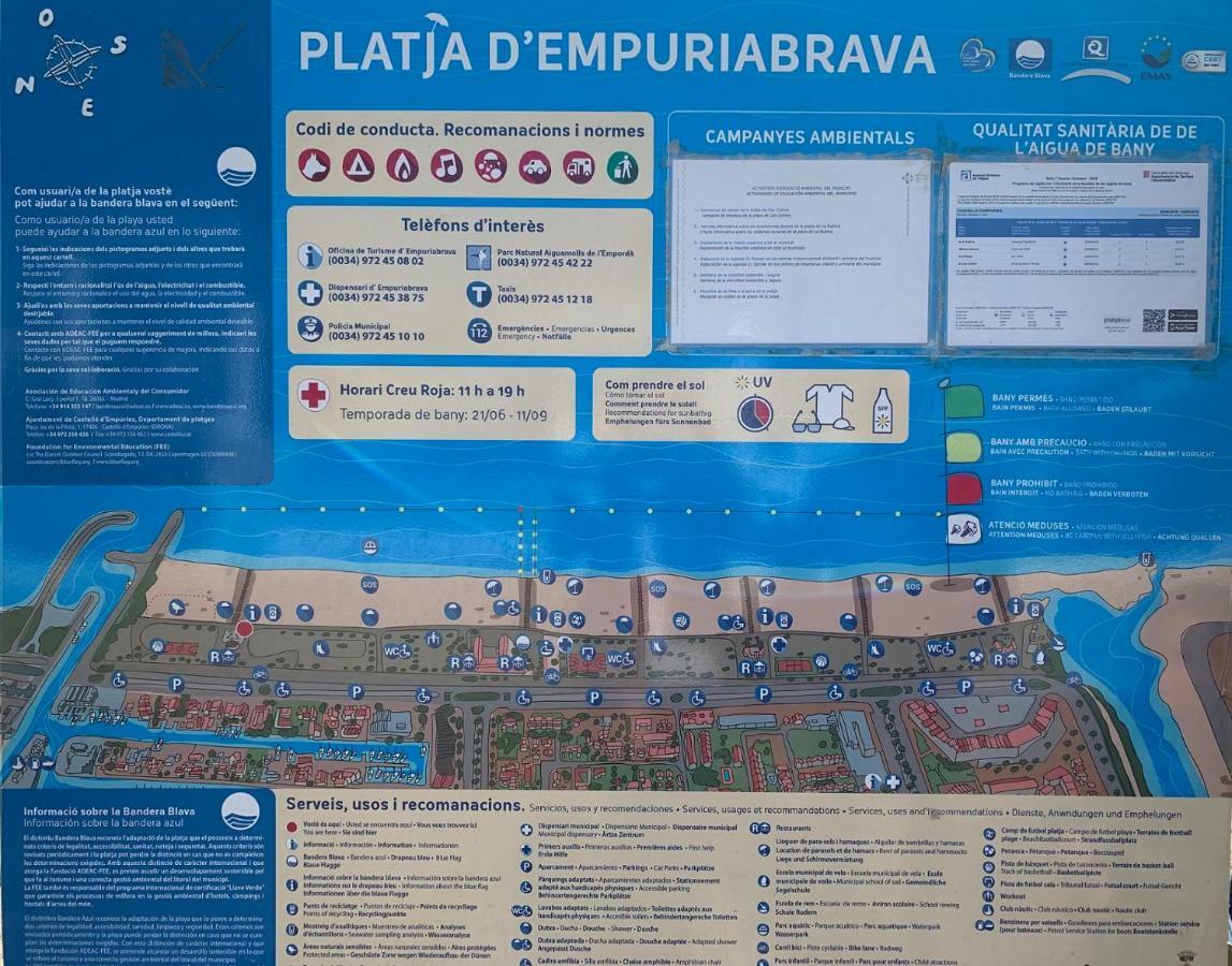 Apartamento 1ª Linea De Mar -Wifi- Aire Acondicionado Емпуріабрава Екстер'єр фото